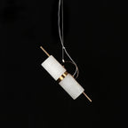Atheor Modern Minimalist Cylindrical Alabaster Pendant Light