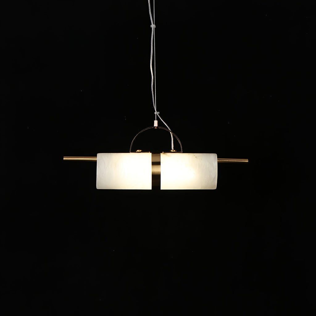 Atheor Modern Minimalist Cylindrical Alabaster Pendant Light