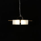 Atheor Modern Minimalist Cylindrical Alabaster Pendant Light
