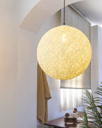 Pendant Lamp Hemp Rattan Sphere Handcrafted Artisanal Bohemian