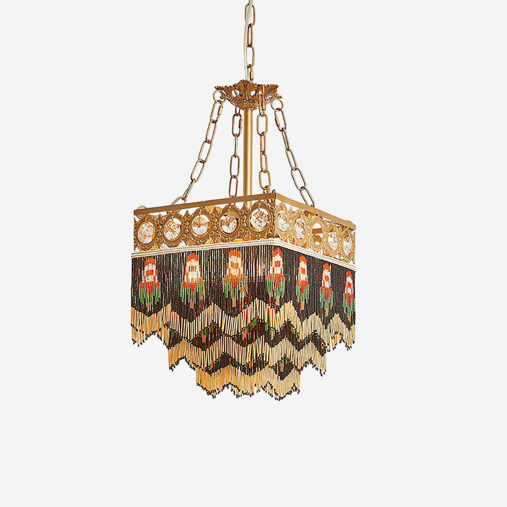 Tiffany Pendant Light Tassel Glass Bohemian