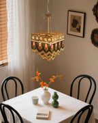 Tiffany Pendant Light Tassel Glass Bohemian