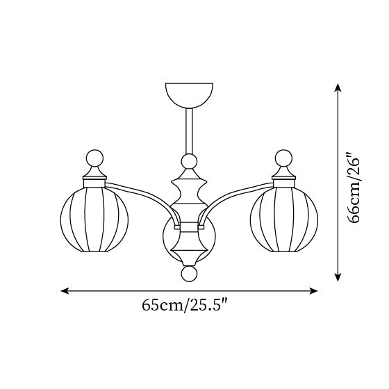 Mirena Chandelier Glass Orb Bronze