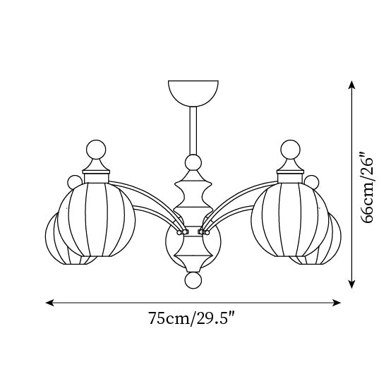 Mirena Chandelier Glass Orb Bronze