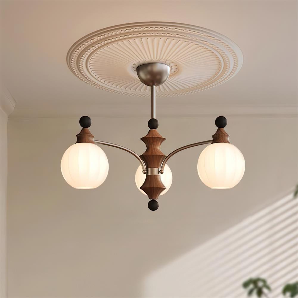 Mirena Chandelier Glass Orb Bronze