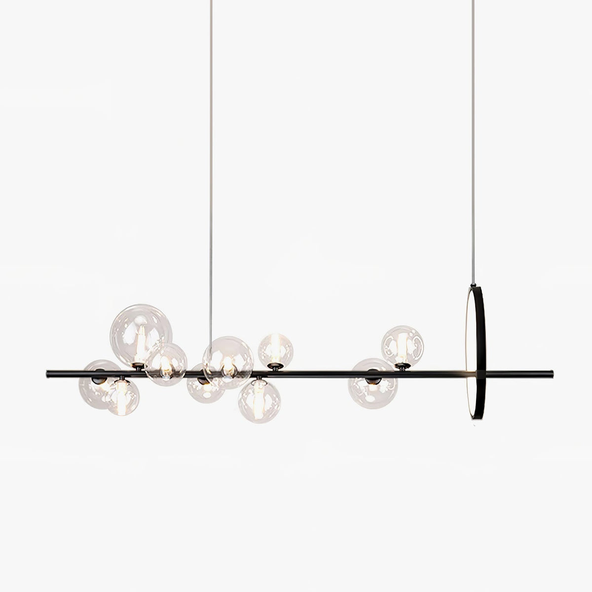 Lustra Chandelier Glass Bubble Nordic Black LED