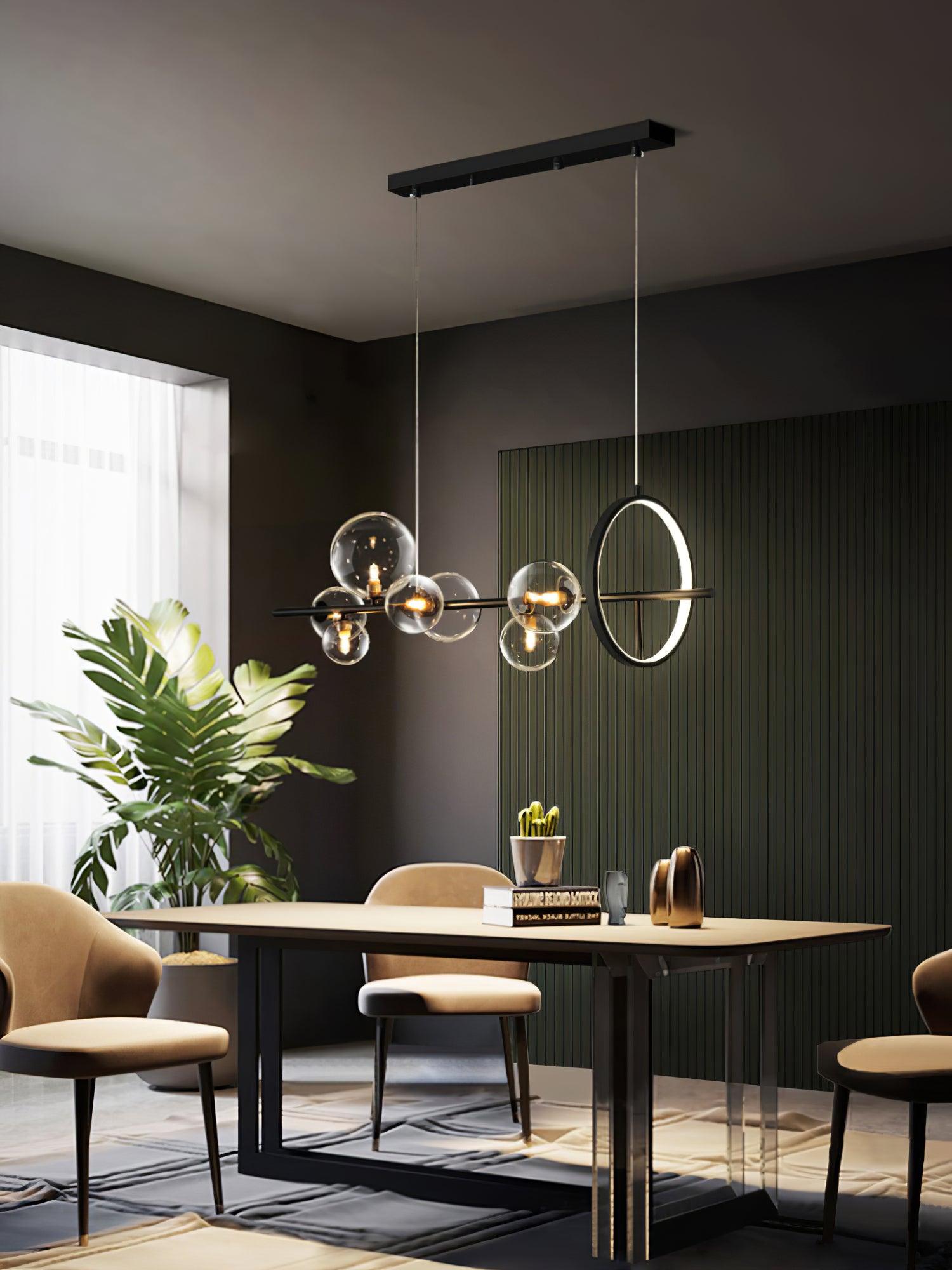 Lustra Chandelier Glass Bubble Nordic Black LED