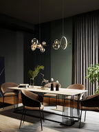Lustra Chandelier Glass Bubble Nordic Black LED