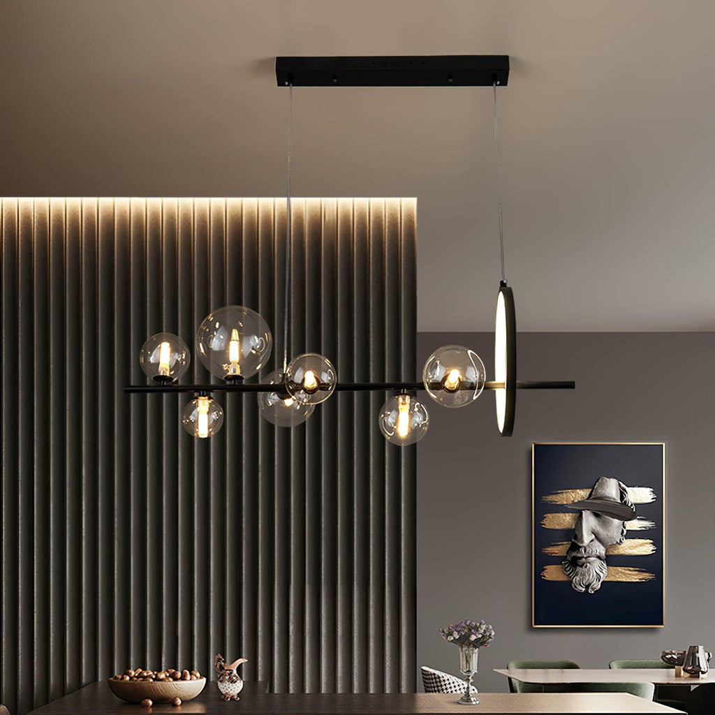 Lustra Chandelier Glass Bubble Nordic Black LED
