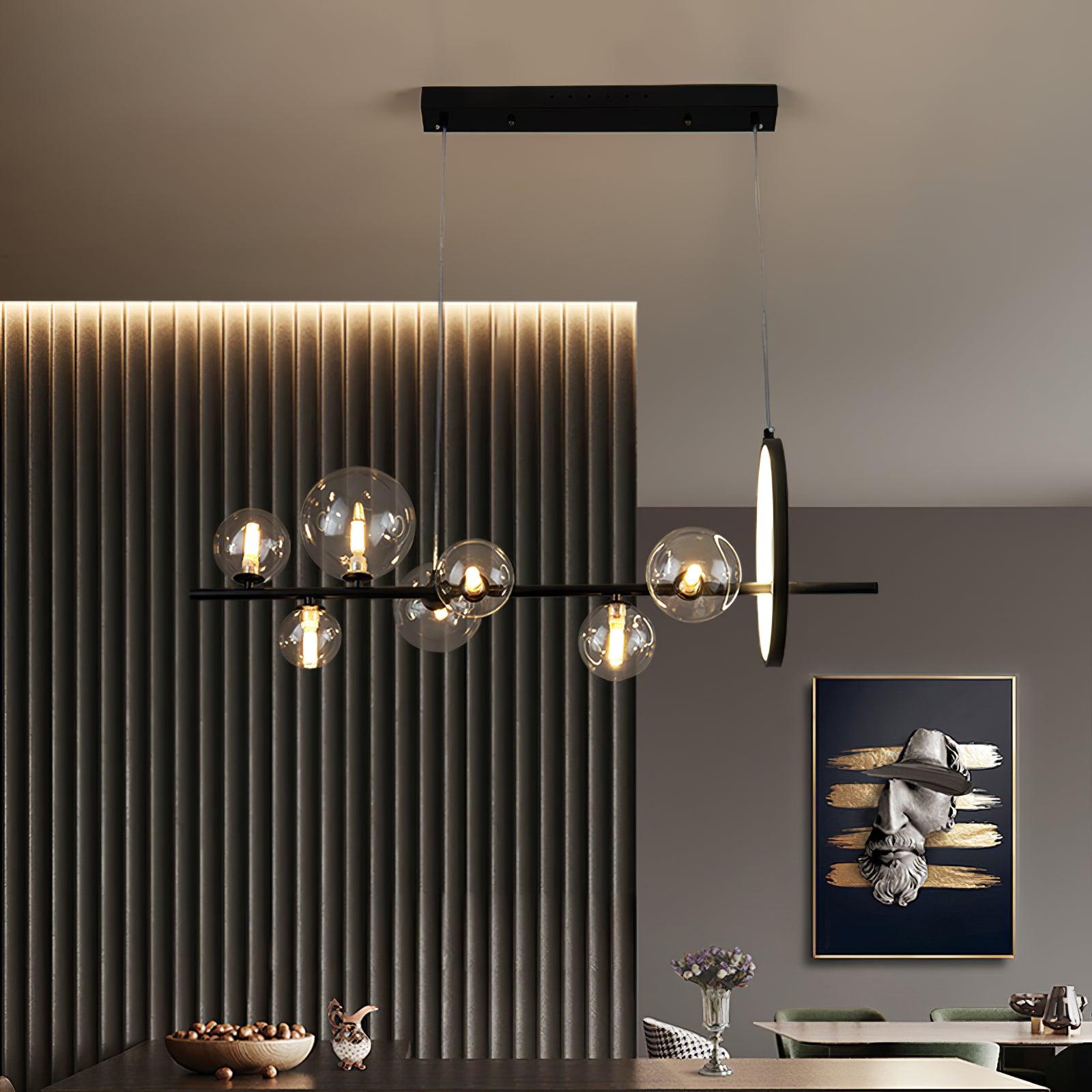 Lustra Chandelier Glass Bubble Nordic Black LED