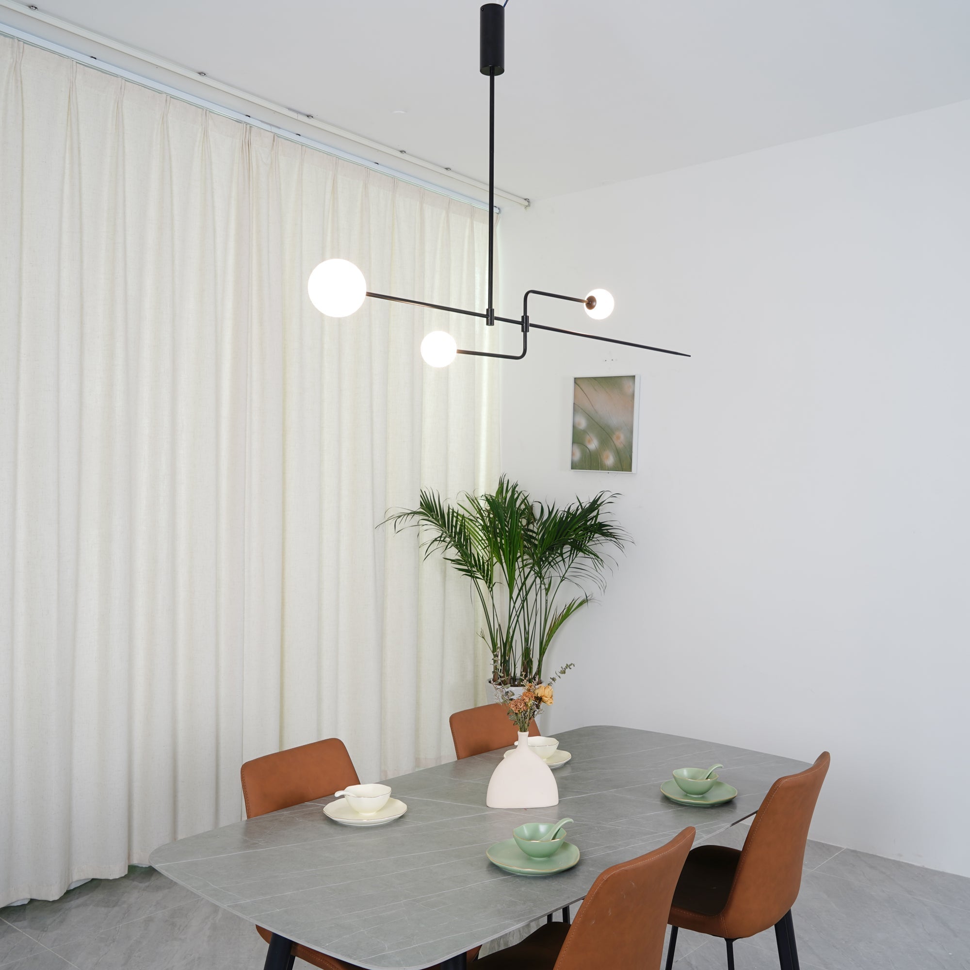 Lustra Chandelier Mobile Black Minimalist