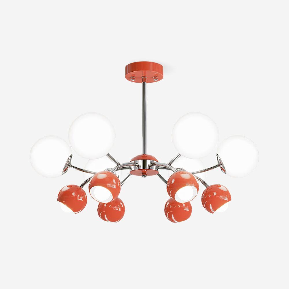 Chandelier Glass Dome Petal Shades Minimalist Ambient Glow