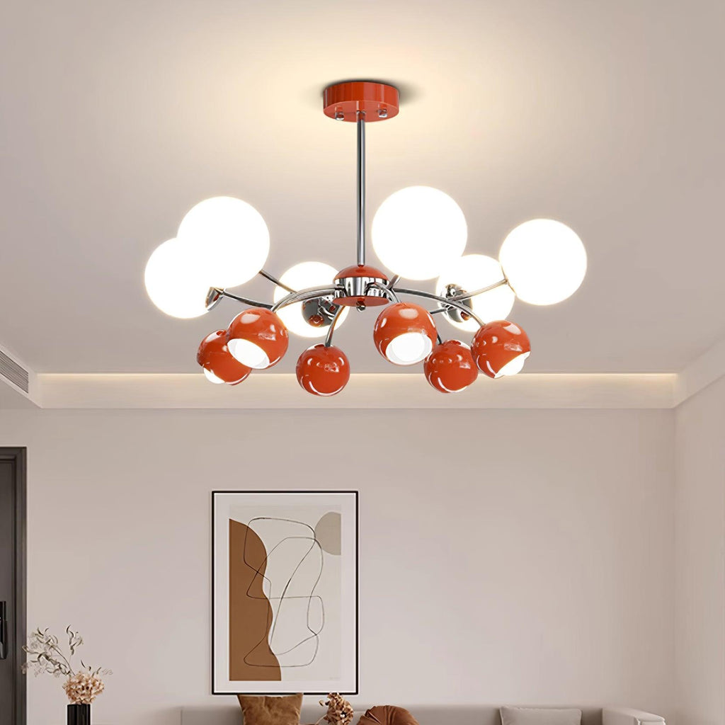 Chandelier Glass Dome Petal Shades Minimalist Ambient Glow