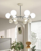 Chandelier Glass Dome Petal Shades Minimalist Ambient Glow