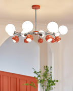 Chandelier Glass Dome Petal Shades Minimalist Ambient Glow