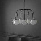 Elphaia Vintage Modern Octopus Black Glass Chandelier
