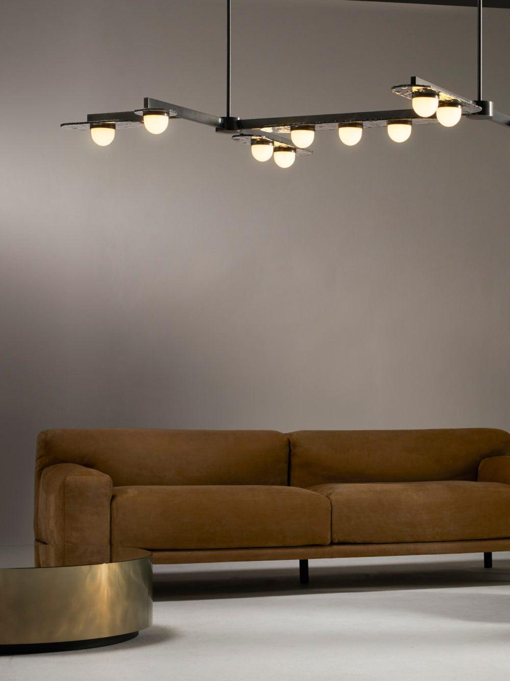 Lustra Chandelier LED Linear Gold Frame