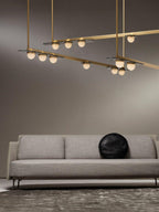 Lustra Chandelier LED Linear Gold Frame