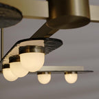 Lustra Chandelier LED Linear Gold Frame