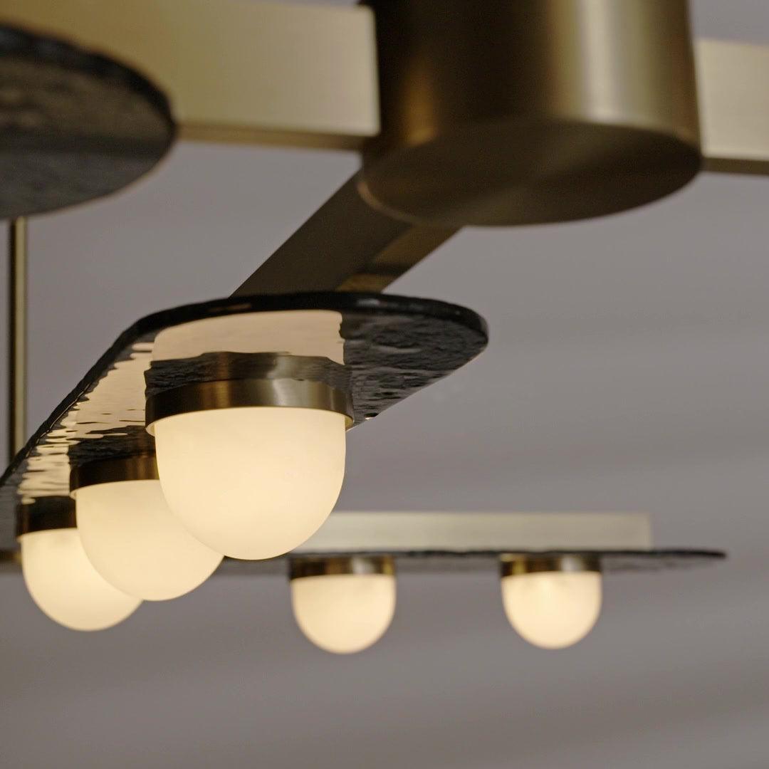 Lustra Chandelier LED Linear Gold Frame