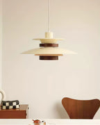 Solara Pendant Lamp Wood Layered Shade Nordic Dining