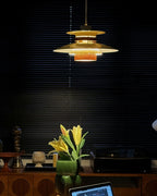 Solara Pendant Lamp Wood Layered Shade Nordic Dining