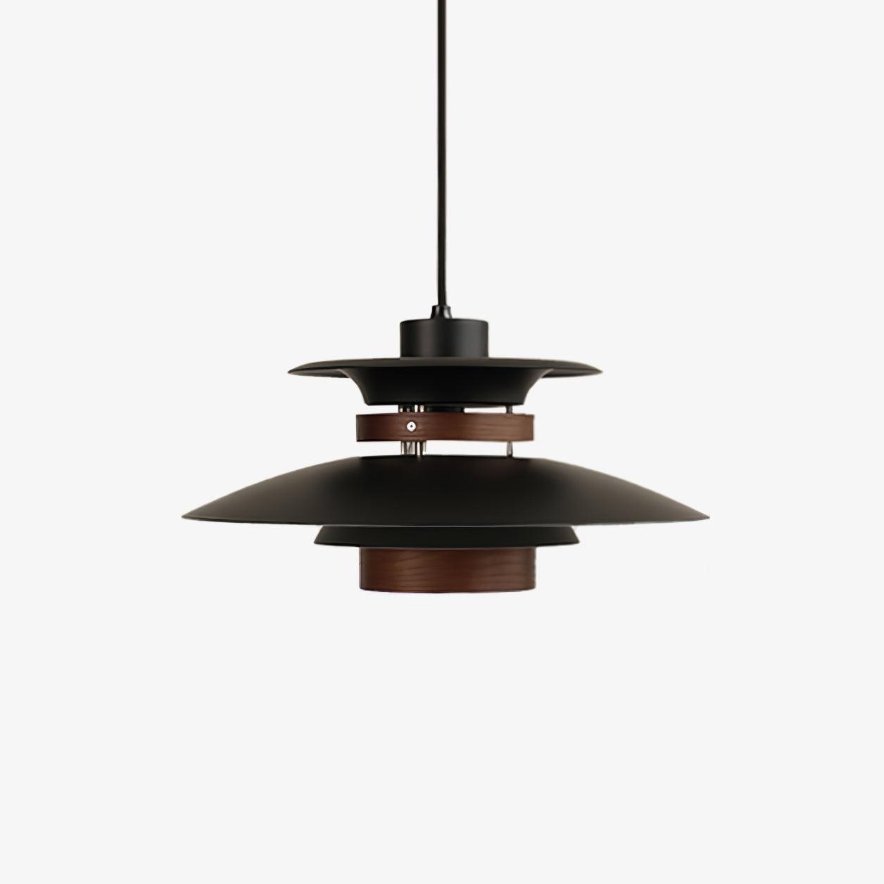 Solara Pendant Lamp Wood Layered Shade Nordic Dining