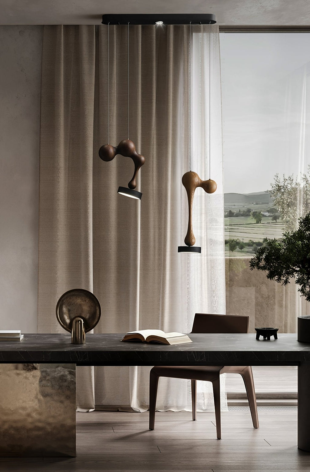 Drovia Rustic Wooden Pendant Light