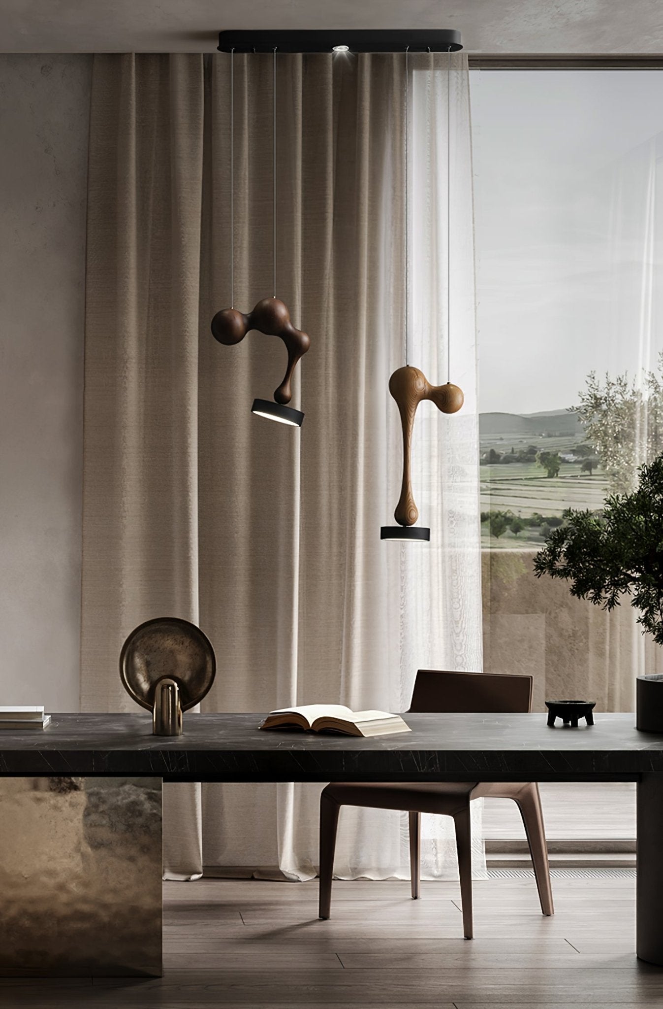 Drovia Rustic Wooden Pendant Light