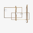 Lustra Chandelier Mondrian Glass Brass Geometric Modern
