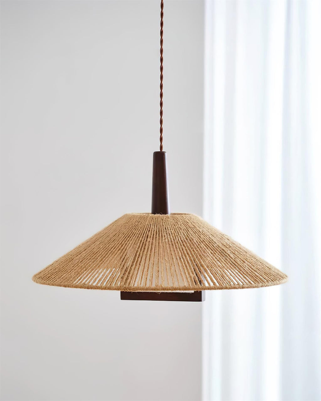 Fidoya Woven Rattan Cone Pendant Light