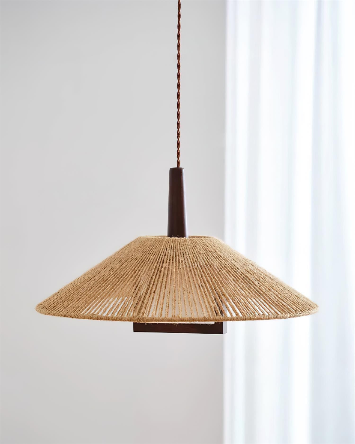 Fidoya Woven Rattan Cone Pendant Light