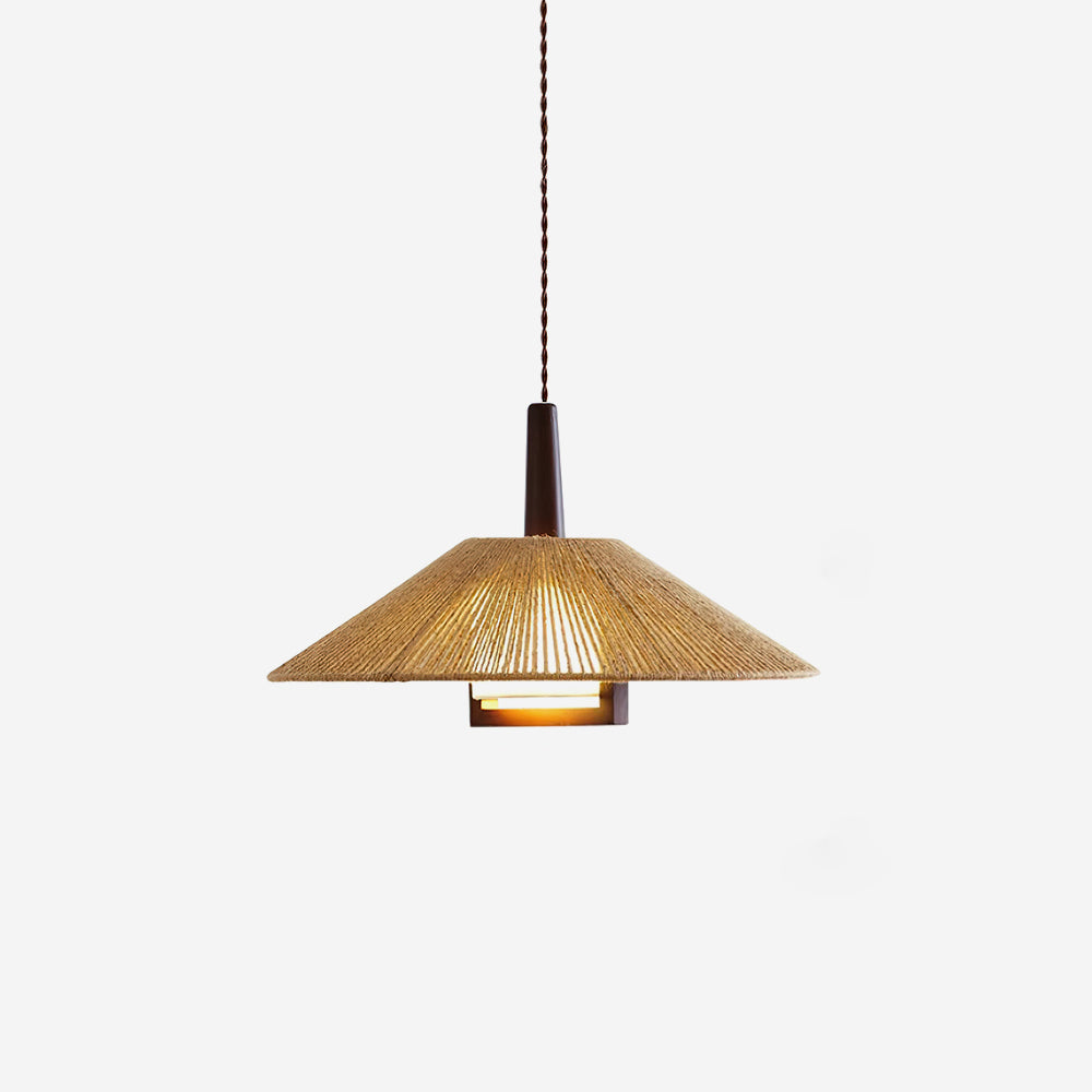 Fidoya Woven Rattan Cone Pendant Light