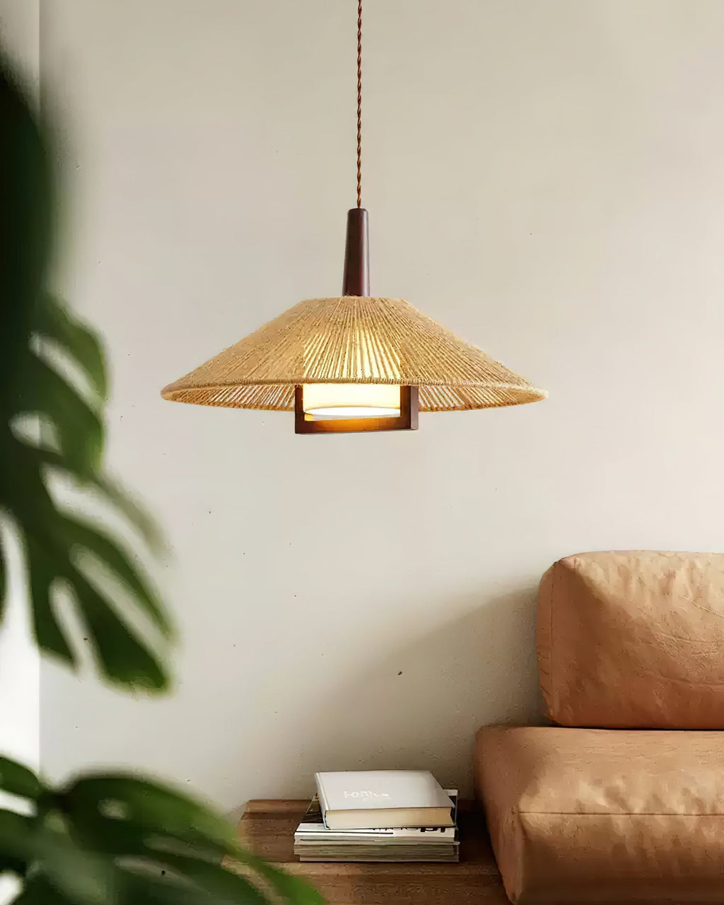 Fidoya Woven Rattan Cone Pendant Light