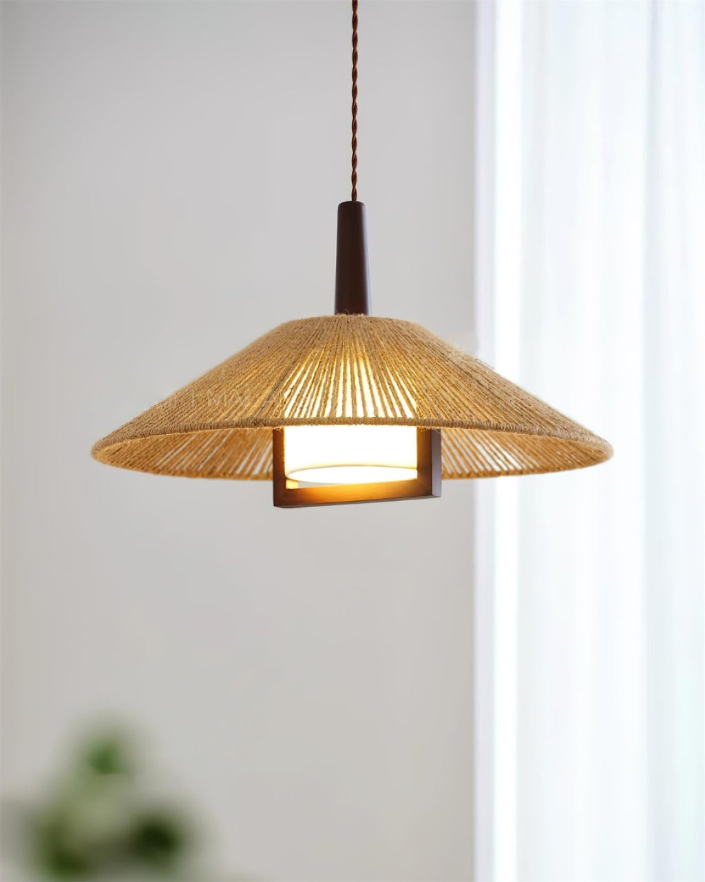 Fidoya Woven Rattan Cone Pendant Light