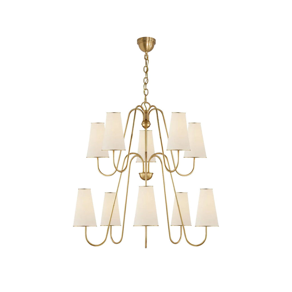Elirora Elegance Vintage Brass Fabric Chandelier