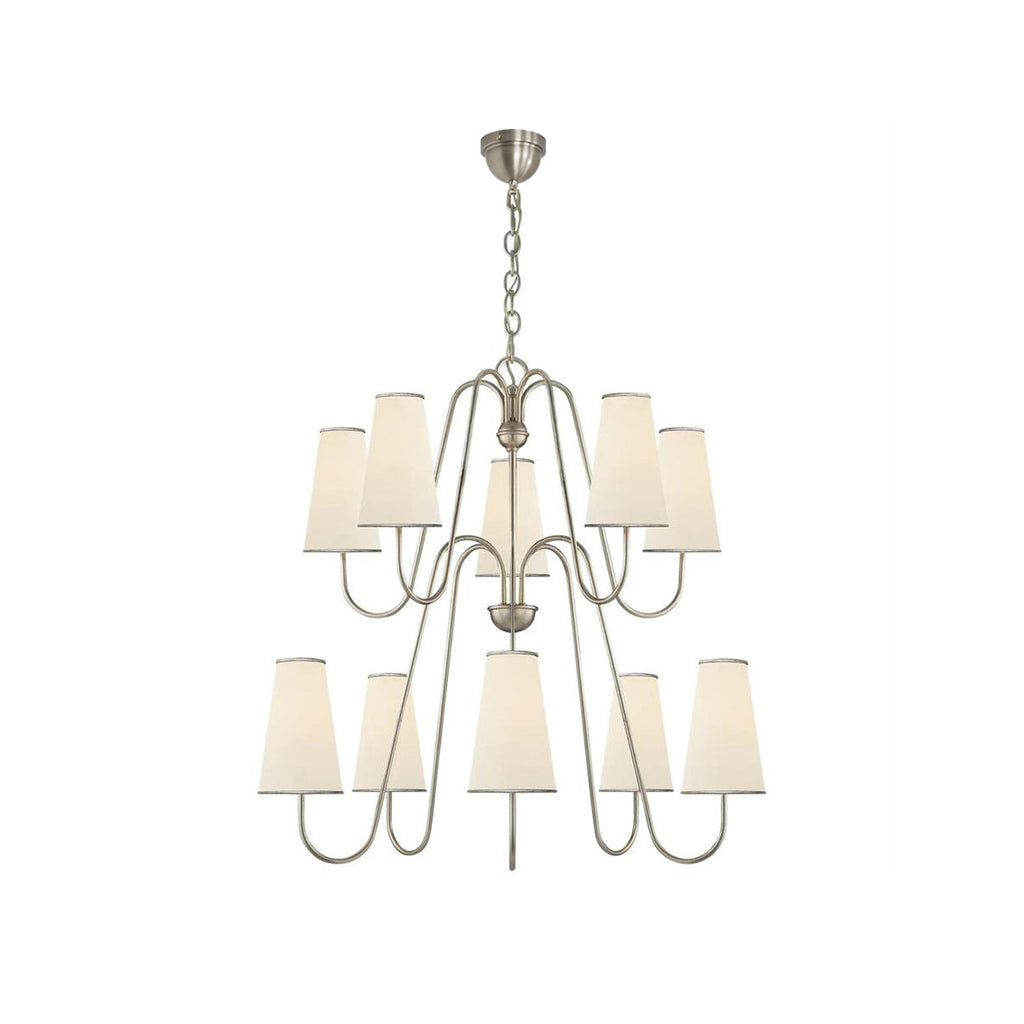 Elirora Elegance Vintage Brass Fabric Chandelier