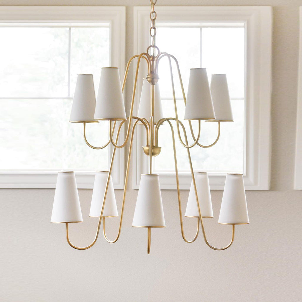 Elirora Elegance Vintage Brass Fabric Chandelier