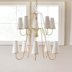 Elirora Elegance Vintage Brass Fabric Chandelier