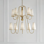 Elirora Elegance Vintage Brass Fabric Chandelier