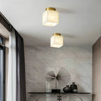 Otheyra  Globe Brass Alabaster  Ceiling Light