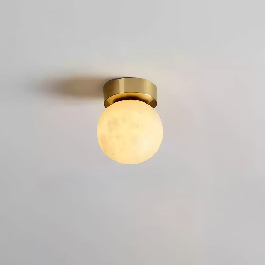 Otheyra  Globe Brass Alabaster  Ceiling Light