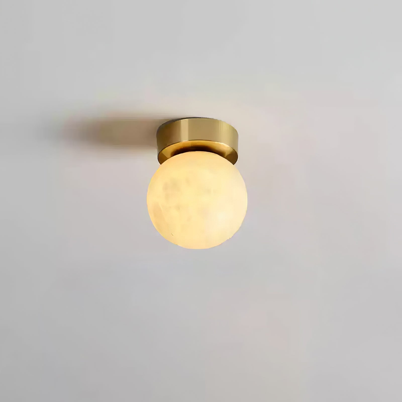Otheyra  Globe Brass Alabaster  Ceiling Light