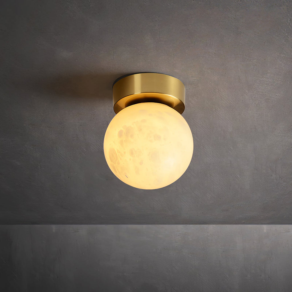 Otheyra  Globe Brass Alabaster  Ceiling Light