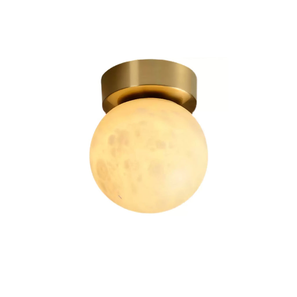 Otheyra  Globe Brass Alabaster  Ceiling Light
