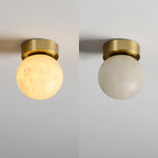 Otheyra  Globe Brass Alabaster  Ceiling Light
