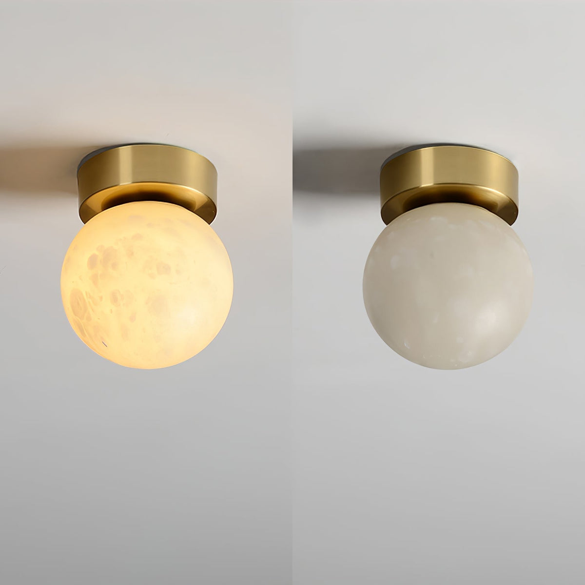Otheyra  Globe Brass Alabaster  Ceiling Light