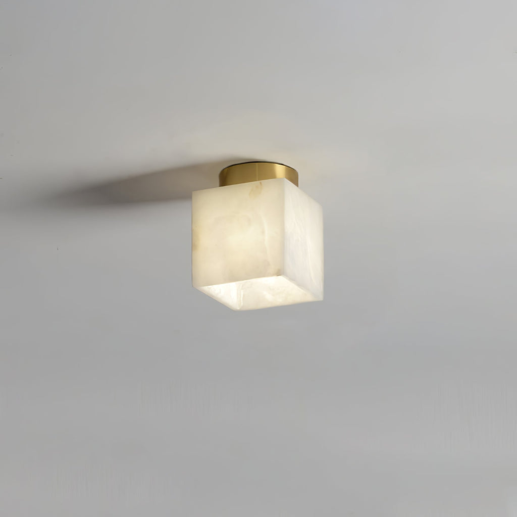 Otheyra  Globe Brass Alabaster  Ceiling Light