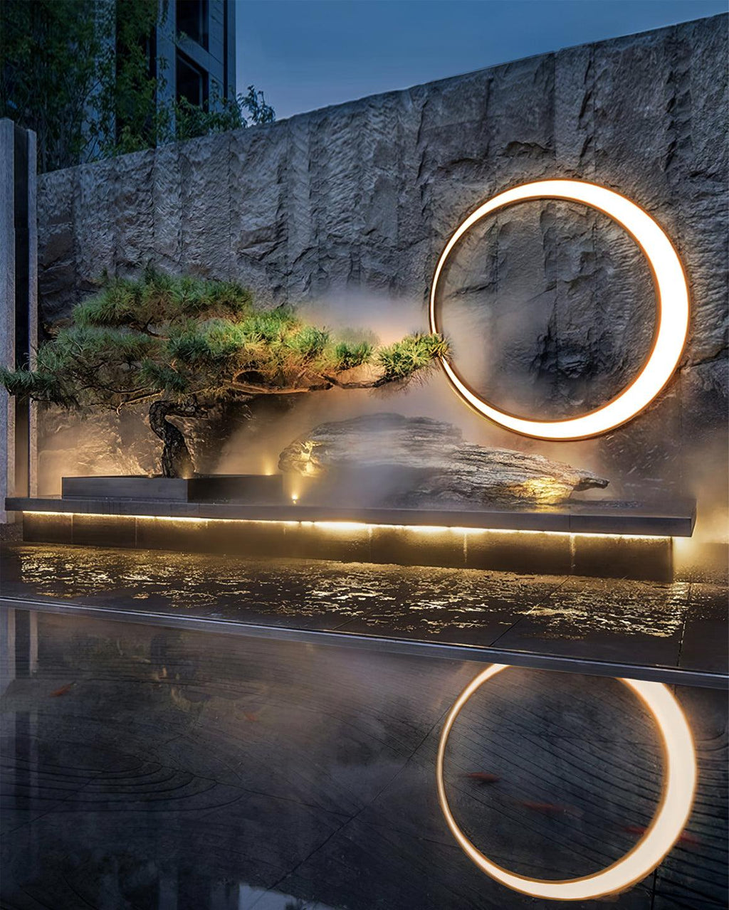 Zathee Circular LED Outdoor Wall Light
