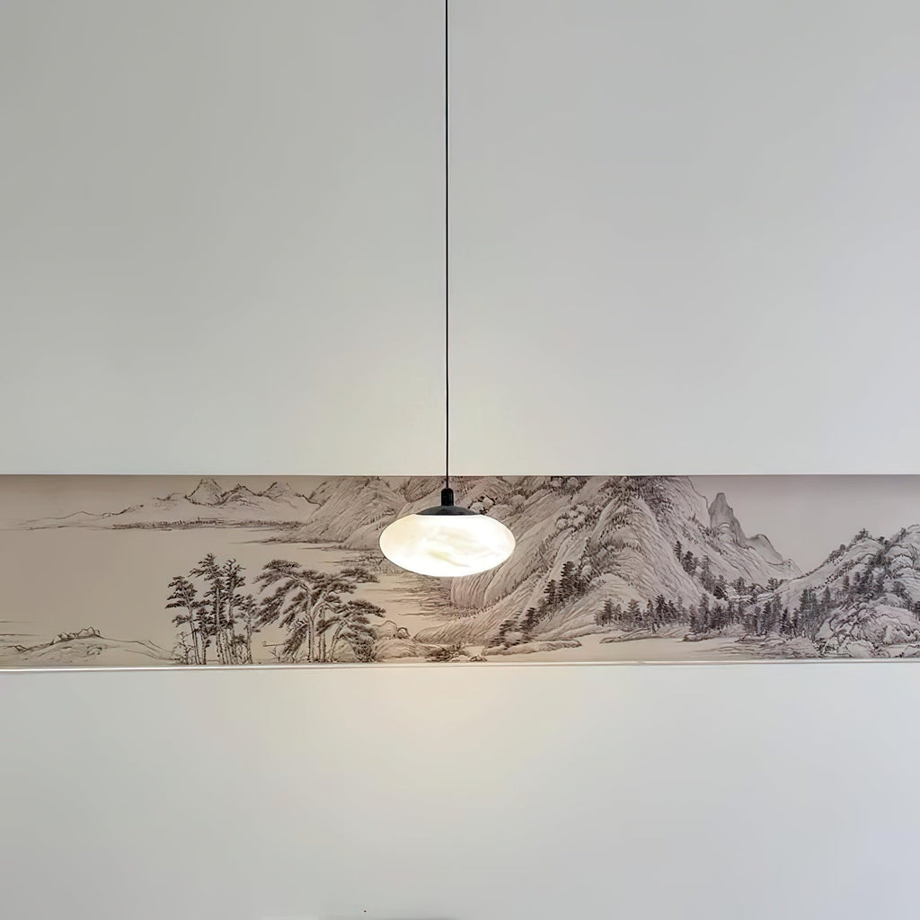 Cuthean Modern Minimalist Brass Alabaster Pendant Lamp